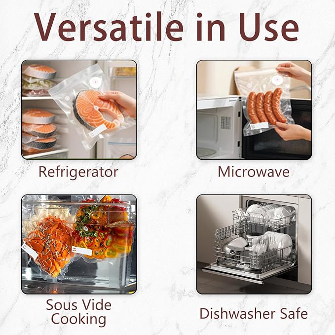 30-Pack Vacuum Sealer Bags Compatible with Chef Preserve – BPA-Free, 15 Medium (10×11 in) + 15 Extra Small (8×8 in), Reusable Leak-Proof Food Storage Bags for Freezer, Microwave & Sous Vide