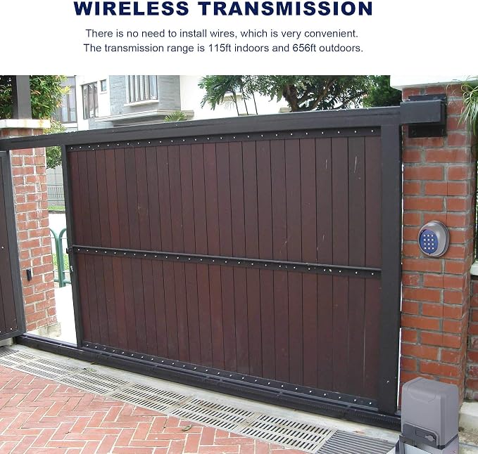 CO-Z Security Wireless Automatic Code Entry Gate Keypad Remote Operator Panel Control for Sliding Gate Opener Motor