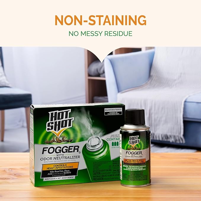 Hot Shot Indoor Fogger With Odor Neutralizer, 2-Ounce, 3 count