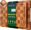 Extra Large Bamboo Cutting Boards, 2-Pack Heavy Duty Bamboo Cutting Boards Set with Juice Grooves & Non-Slip Feet – Extra Large Thick Wood Chopping Board for Meat, Fruits & More, Non-Toxic & Durable