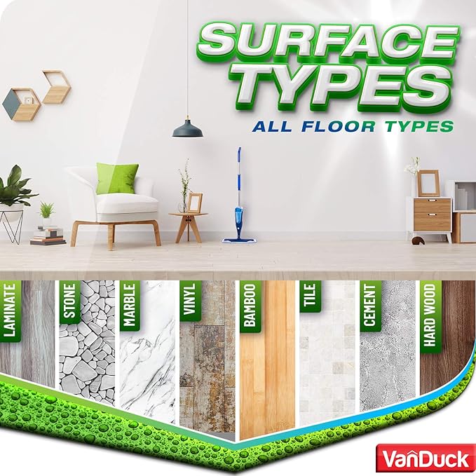 VanDuck Microfiber Cleaning Pads Compatible with Bona Mop (6 Pack) - Microfiber Mop Pads for Hardwood Floor for 18 Inch