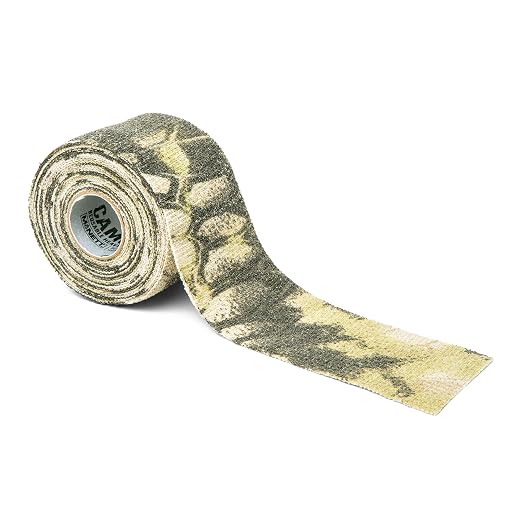 GEAR AID Camo Form Self-Cling and Reusable Fabric Camouflage Wrap, Adds Grip and Shield Hands from Hot or Cold Surfaces to Protect You and Your Equipment, Kryptek Highlander, 2” x 144” Roll, 1 Pack