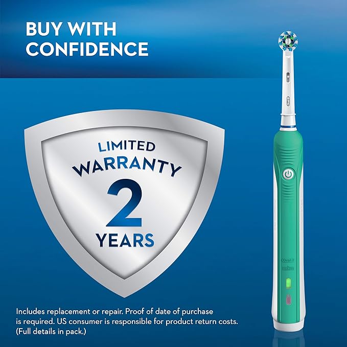 Oral-B Pro 1000 CrossAction Electric Toothbrush,Green,(Pack of 3)