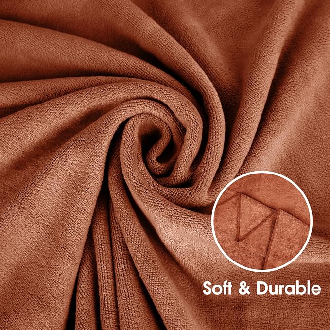 JML Microfiber Towels, Bath Towel Sets (6 Pack, 27" x 55") - Extra Absorbent, Fast Drying, Multipurpose for Bath, Swimming, Fitness, Sports, Yoga, Blue/Brown/Purple | Hanging Loop, Extra Absorbent, Fast Drying, Lint-free, Use for Pool, Swimming, Fitnes...