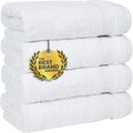 Cotton Paradise 100% Cotton Turkish Towel Set, Soft Absorbent Quick Dry, 4 Piece Hand Towel Set, Snow White