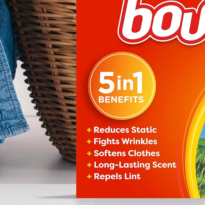 Bounce Fresh Linen Scented Fabric Softener Dryer Sheets, 120 Count (Pack of 2)