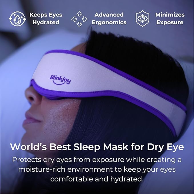 Blinkjoy Hydrating Sleep Mask for Dry Eye Relief – Moisture-Sealing Blackout Eye Mask Protects from Dust & Drafts, Preserves Eye Drops & Ointment, Lightweight (2nd Gen)