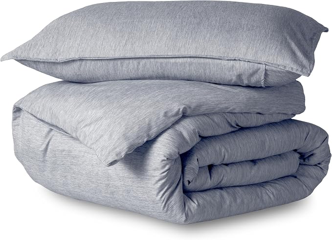 Bare Home Bedding Duvet Cover Extra Long - Premium 1800 Super Soft Collection - Lightweight, Duvet Cover - Soft Textured (Twin/Twin XL, Heathered Midnight Blue)