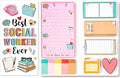 Xqumoi Social Worker Sticky Notes Set - 550 Sheets Best Social Worker Ever Self-Stick Note Pads I'll Be There for You Divider Tabs Bundle Memo Pad, Thank You Appreciation Gifts for Women Men
