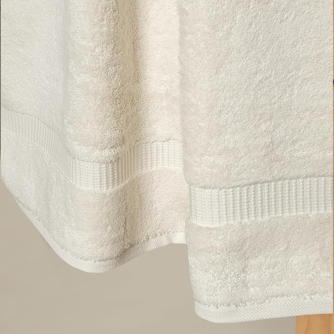 SALBAKOS 6-Piece 100% Turkish Cotton Hand Towels, 16x30 inch, Ivory | Large Size Thick Super Soft Highly Absorbent, Versatile Hair Face & Hand Drying Towel, Premium Hotel Quality Made in Turkey