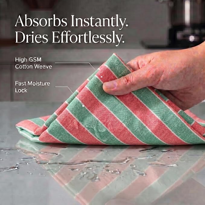 Urban Villa Kitchen Towel Cotton Dish Towels 20”x30” (Set of 6) Christmas