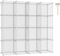 C&AHOME 16 Cube Storage Organizer Cube Shelves Units Storage Cubes, Twill | Plastic DIY Closet Organizer, Stackble Modular Closet Storage Shelves Ideal for Home, Bedroom, 48.4" L × 12.4" W × 48.4" H