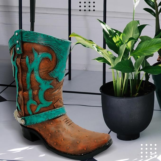 Granatan Cowboy Boot Toilet Brush Holder, Vintage Bathroom Accessories, Rustic Bathroom Decor