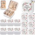 Kacctyen 12 Pieces Best Mom Ever Mini Travel Jewelry Case Bulk Mother's Day Church Gifts Watercolor Flowers Women Party Favor Gift for Secretary Girls Leather Travel Jewelry Case