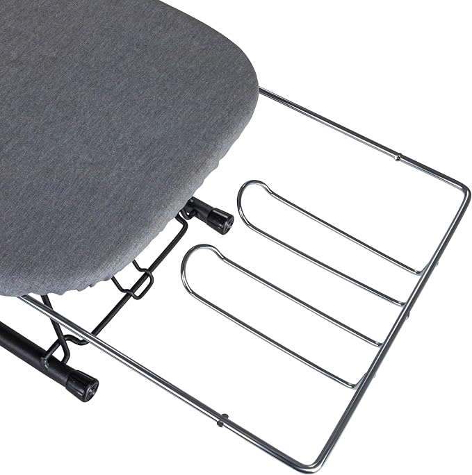 Household Essentials Tabletop Ironing Board, Durable Board with Iron Rest, Includes Door Hang, Perfect for Dorms and Small Spaces, Black with Grey Cover