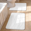 YIHOUSE Bathroom Rugs Set 2 Piece, Memory Foam Bath Mat White | U Shaped+Small Mat, Ultra Soft, Absorbent, Non-Slip, Machine Washable, for Bathroom, Sink and Toilet