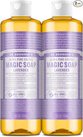 Dr. Bronner's Pure-Castile Magic Liquid Soap (Lavender, 16 Ounce, 2-Pack)- Made with Regenerative Organic Certified Oils, 18-in1 Uses: Face, Hair, Hand & Body Soap, Laundry, Pets- Concentrated, Vegan