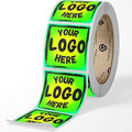 CustomBrandWare Build Your Own Stickers - Any Design Or Logo - Personalize Business - 50+ Roll - Multi Shapes, Sizes, Backgrounds, Text - Gloss/Matte Labels (2 inch Square)