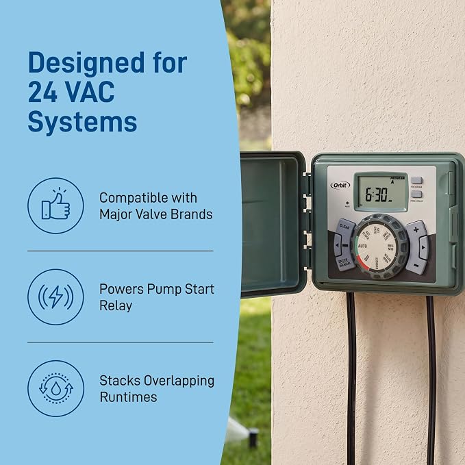 Orbit 57896 6-Station Outdoor Swing Panel Sprinkler System Timer