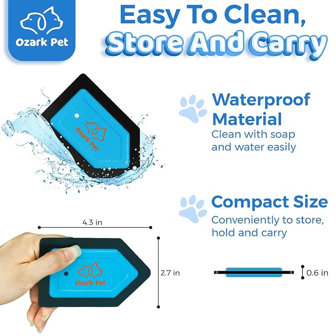 Pet Hair Remover, Dog Hair Remover Detailer & Glove - with Edge Sweeping, Avoid Scratching, Remover Kit for Couch, Car, Comforter, Essential Tool for Clean House (Red, Detailer) (Blue, Detailer)