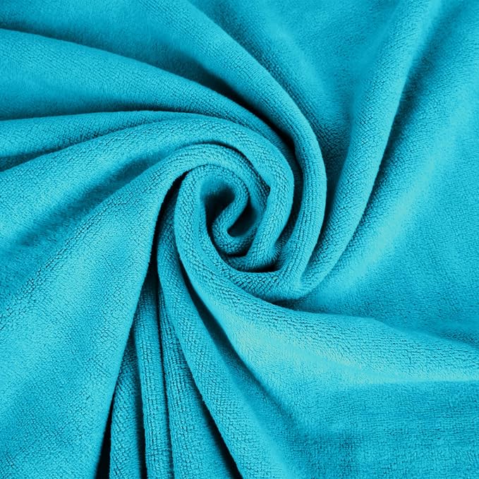JML Microfiber Bath Towels, Teal, 30" x 60", Set of 6 | Soft, Absorbent, Quick Drying, Lint-Free, Fade Resistant, Use for Salon, Hair Wrap, Fitness, Sport, Yoga