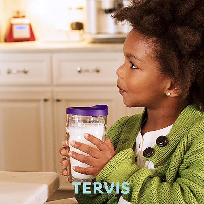 Tervis Clear & Colorful Tabletop Made in USA Double Walled Insulated Tumbler Travel Cup Keeps Drinks Cold & Hot, 10oz Wavy, Clear