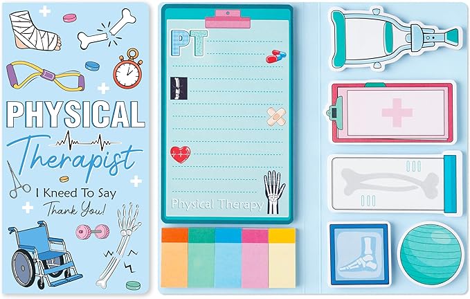 Xqumoi Physical Therapist Sticky Notes Set - 550 Sheets Best Doctors Ever Self-Stick Note Pads, Medical Themed Divider Tabs Bundle Memo Pad, Thank You Gifts for PTs Doctors Nurses