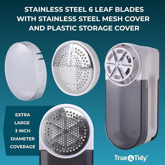 True & Tidy XL Rechargeable Fabric Shaver & Fuzz Remover w/Built-in Light