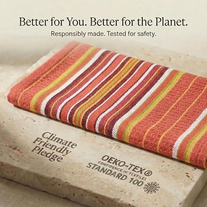Urban Villa Kitchen Towels Cotton Dish Towels 20”x30” (Set of 6) Rust