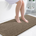 OLANLY Bathroom Runner Rugs 47x24, Extra Soft Absorbent Chenille Bath Rugs, Rubber Backing Quick Dry, Machine Washable Long Bath Mats for Bathroom Floor, Tub and Shower, Home Decor Accessories, Tan