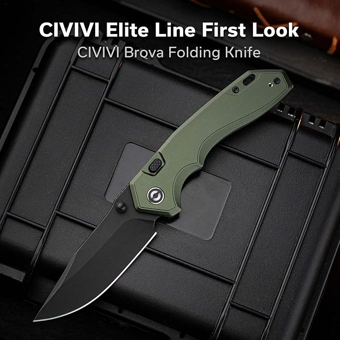CIVIVI Elite Brova Folding Pocket Knife, 3.41" S35VN Blade, Top Liner Lock | Ergonomic Stylish Aluminum Handle, Reversible Clip, EDC Knife CE25093-3