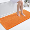 OLANLY Bathroom Runner Rugs 47x20, Extra Soft Absorbent Chenille Bath Rugs, Rubber Backing Quick Dry, Machine Washable Long Bath Mats for Bathroom Floor, Tub and Shower, Home Decor Accessories, Orange