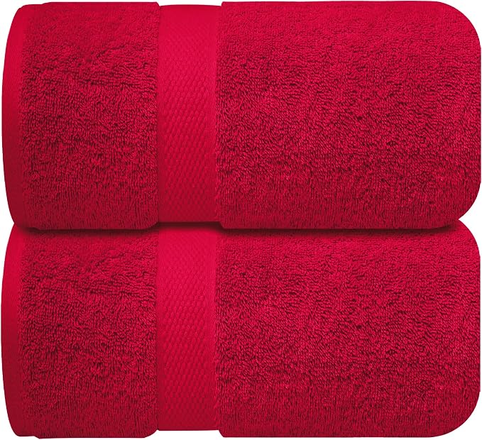 Infinitee Xclusives Jumbo Bath Sheets Towels for Adults – 600 GSM (35X70 Inches)– 100% Ring Spun Cotton, Soft and Absorbent Large Bath Towels for Bathroom (Burgundy)
