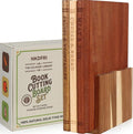 Book Cutting Board Set with Wood Stand, Wooden Cutting Boards for Kitchen,Knife Friendly Decorative Board that Look Like Books, Easy to Store & Clean,Unique Gift for Book Lovers & Home Cooks