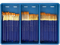 Royal Brush Gold Taklon Paint Brush Super Value Pack, Assorted Sizes, 120 Brushes