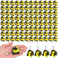 Kanayu 100 Pcs Mini Tape Measure Keychains 3 ft Small Retractable Measuring Tape Bulk with Lock Steel Easy Read Pocket for Birthday Party Favors Daily Use (Yellow)
