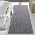 LOCHAS Luxury Bathroom Rug Shaggy Bath Mat 24 x 54 Inch, Gray | Washable Non Slip Bath Rugs for Bathroom Shower, Soft Plush Chenille Absorbent Carpets