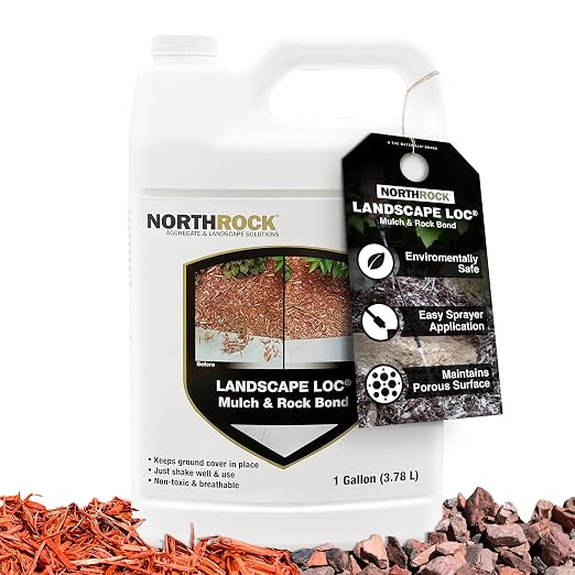 Landscape Mulch Glue 1 Gallon – Pet and Plants Safe Rock Bond | Landscape Loc Mulch & Rock Bond, Glue for Landscaping, Binding for Mulch & Rock, Locking Adhesive, Spray