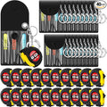 Jutom 40 Pcs Mini Tape Measure Keychain Bulk Mini Screwdriver Keychain Set Adult Tool Party Prize for Father's Men Gifts
