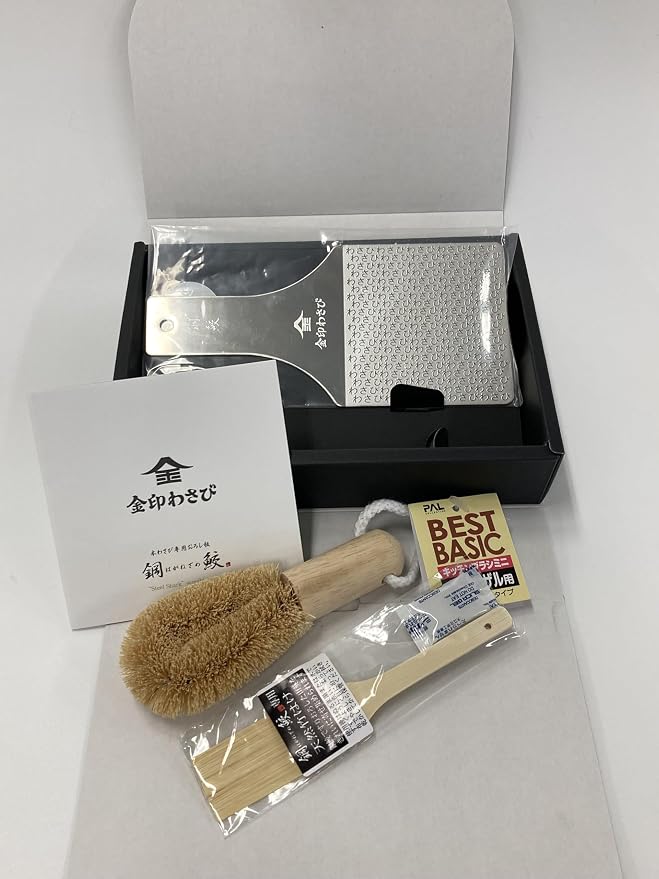 Sustainable Stainless Steel Wasabi Grater - Hagane Zame REGULAR - Grate Wasabi, Garlic, Ginger, Apples, Fruits, Vegetables, Creamy Texture/Kinjirushi Wasabi (Reguar, 6.8 inch x 3.3 inch)