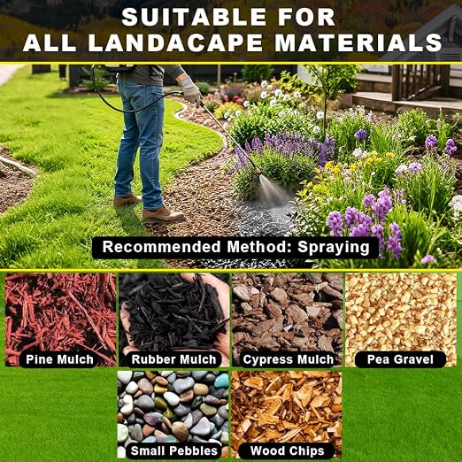Blcak Mulch Dye 500ML Concentrate, Mulch Paint Concentrat for Landscaping - Rubber, Pine Straw, Wood Chips & More - Used with Pump Sprayer Coverage Up to 800 Sq Ft, Long-Lasting & Ready-to-Use