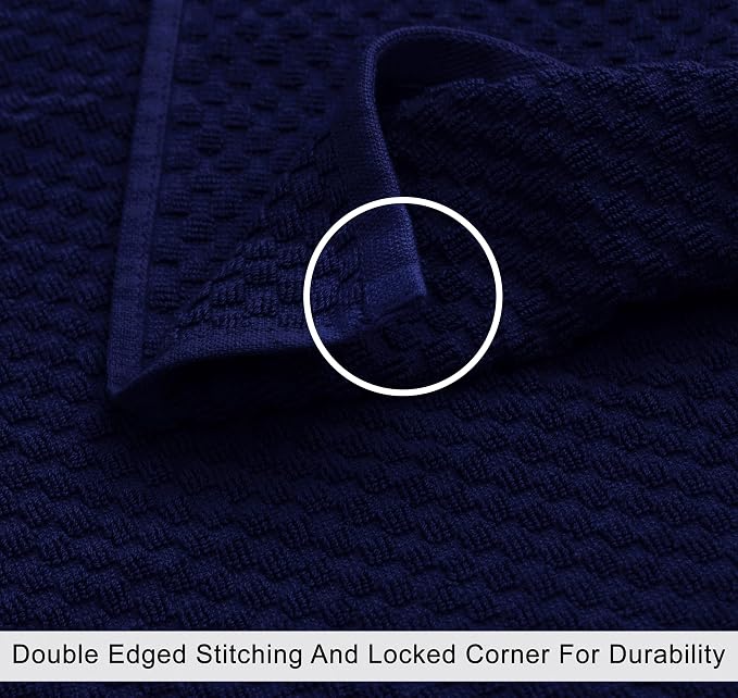 COTTON CRAFT Hooded Bath Towel for Adults – 2 Pack 100% Cotton Bath Sheet | Waffle Weave Oversized 35x70 inch Ringspun Terry Bath Wrap with a hood - Soft Super Absorbent Quick Dry – 450 GSM – Blue