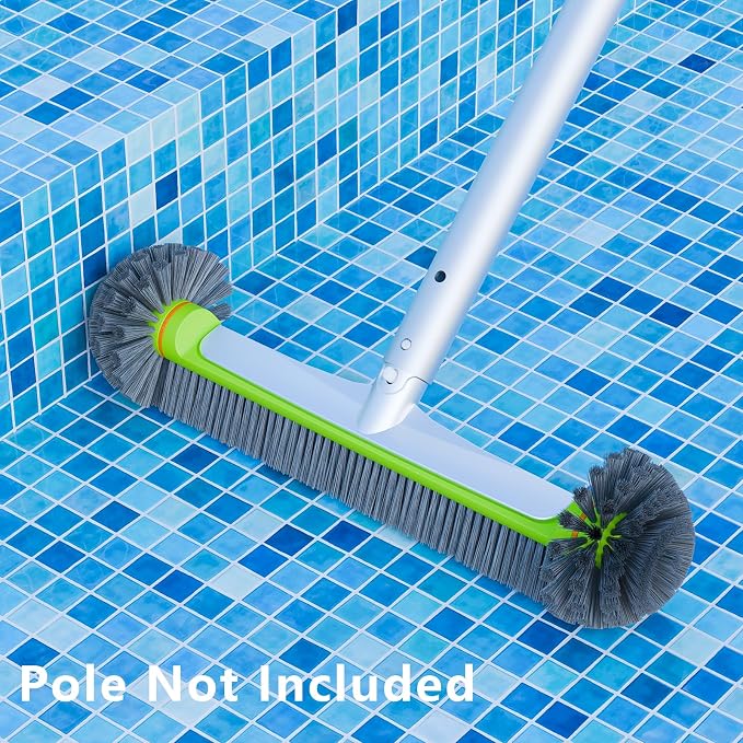 Sepetrel Pool Brush Head for Cleaning Walls,Heavy Duty Inground/Above Ground Swimming Pool Round Scrub Brushes with Premium Strong Bristle & Reinforced Aluminium Back