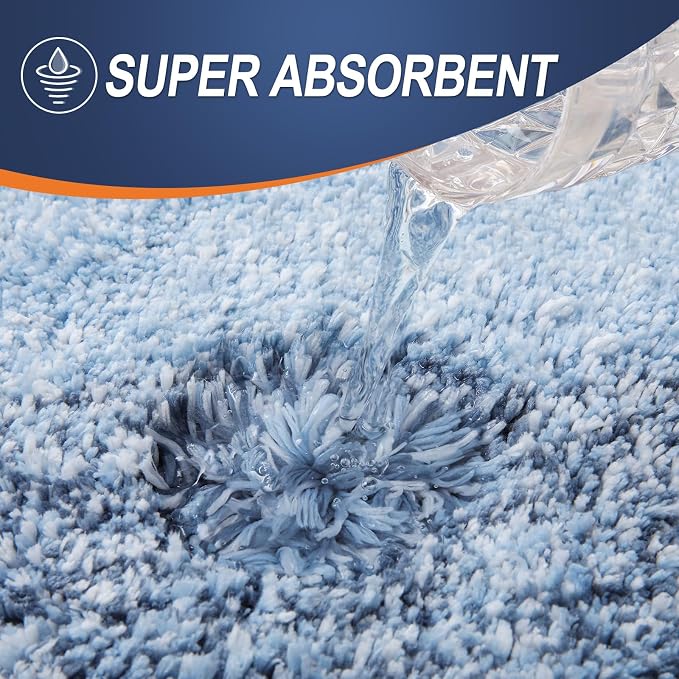 OLANLY Bathroom Runner Rugs Mat 44x20, Extra Soft Absorbent Microfiber Bath Rugs, Rubber Backing, Quick Dry, Washable Long Bath Mats for Bathroom Floor, Tub and Shower, Home Decor Accessories, Blue
