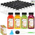 TOMNK 150pcs 8oz Plastic Juice Bottles with Caps Empty Reusable Clear Bottles with Label, Funnel and Brush Beverage Containers Bulk with Lids for Juicing, Smoothies, Fridge
