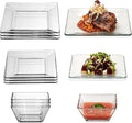 Libbey Tempo Glass Dinnerware Set, Sleek Square Clear Glass Plates and Bowls Set of 12, Dishwasher Safe Dinnerware for Parties or Everyday Use