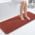 OLANLY Bathroom Runner Rugs 47x17, Soft Absorbent Chenille Bath Rugs, Rubber Backing Quick Dry, Machine Washable Long Bath Mats for Bathroom, Tub and Shower, Home Decor Accessories, Rustic Terracotta
