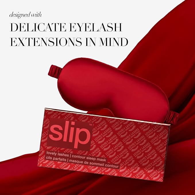 slip Pure Silk Contour Sleep Mask: Protect Your Delicate Lashes with Our Innovative, Lash-Friendly Design. Experience Uninterrupted Beauty Sleep with Slipsilk™ Comfort, 1 Contour Mask, Scarlet