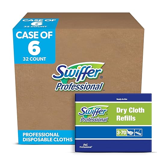 Swiffer Dry Refill Cloths, White, 10.63 x 8, 32/Box, 6 Boxes/Carton