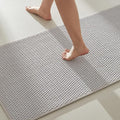 TYUU Bathroom Rugs Non Slip Washable, Super Absorbent Thin Bath Mat Quick Dry Low Pile Bathroom Rug, Light Grey 20"x48"